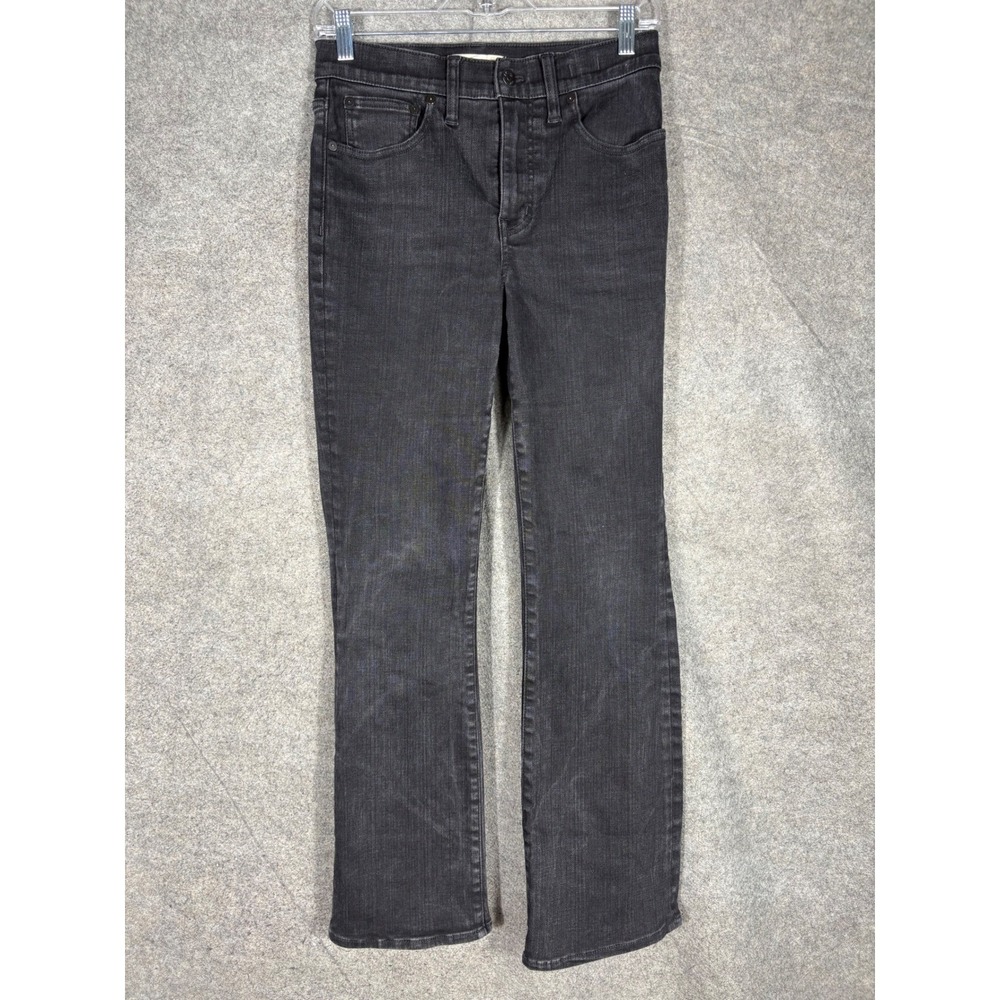 Madewell Mid-Rise Kick‎ Out Jeans Washed Black Flare Size 27T CKP478759600